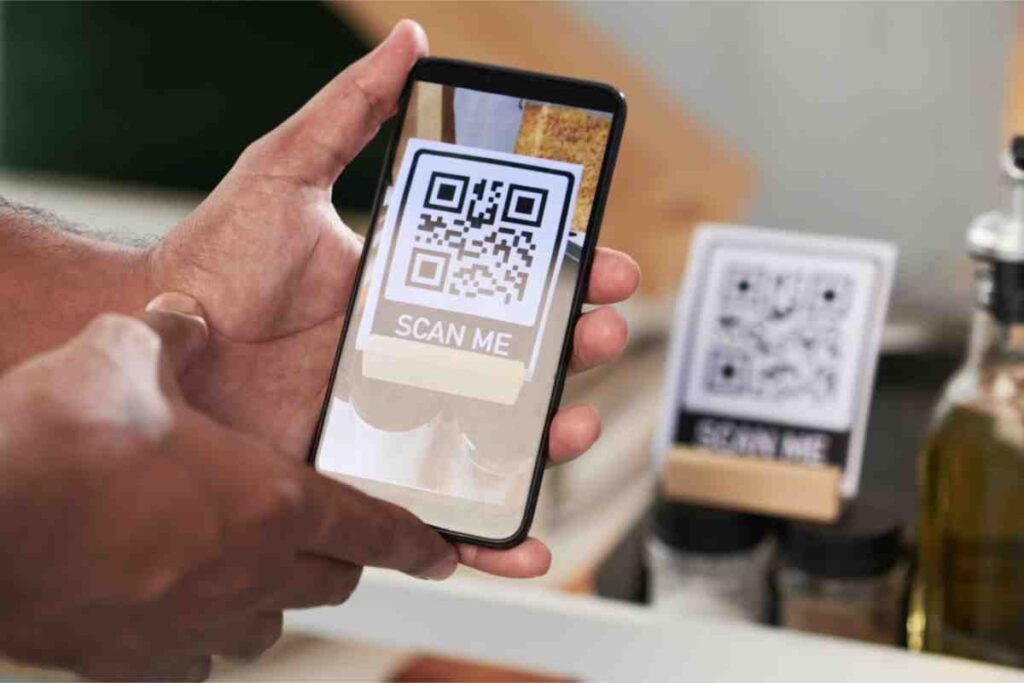 phone scanning QR code